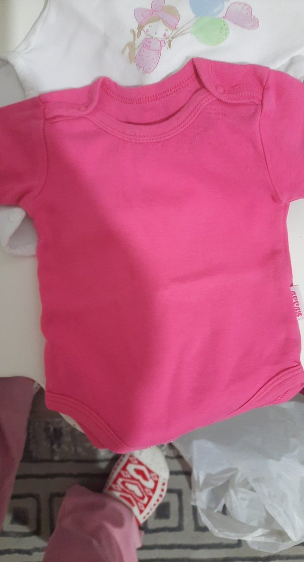 Pembe Kısa Kollu Bebek Kız Body - Görsel 4