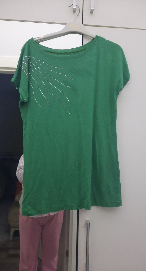 Yeşil Kısa Kollu Hamile Tişört - Görsel 2