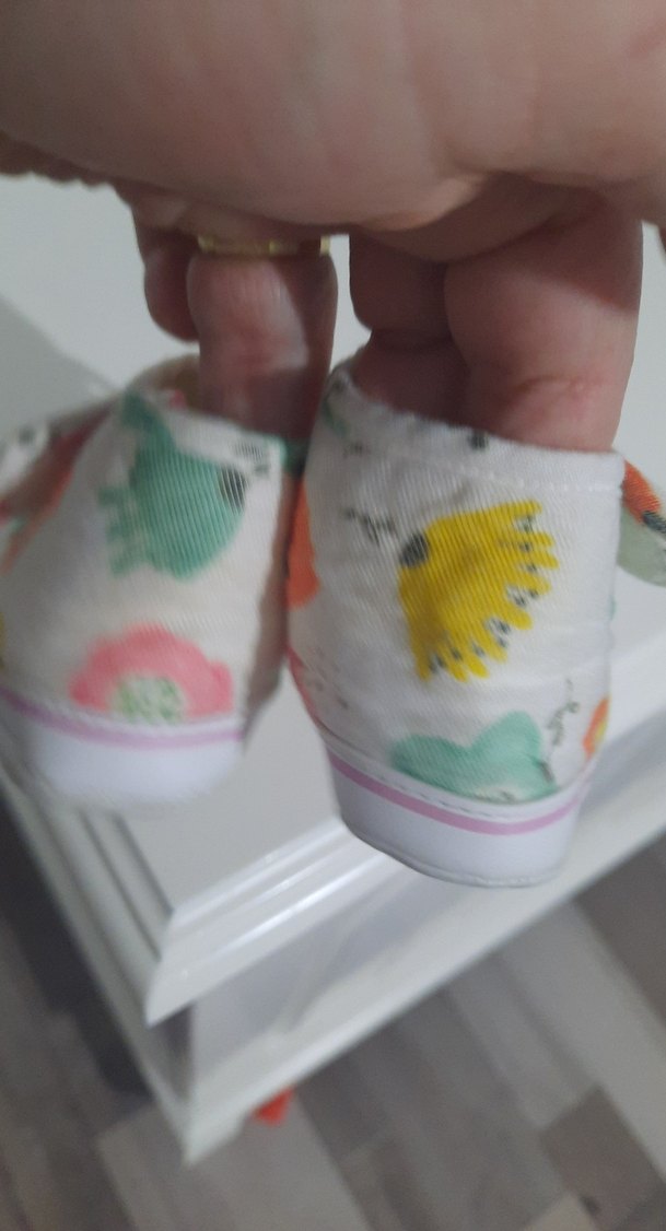 Beyaz Renkli Bağcıklı İlk Adım Ayakkabısı - Görsel 2