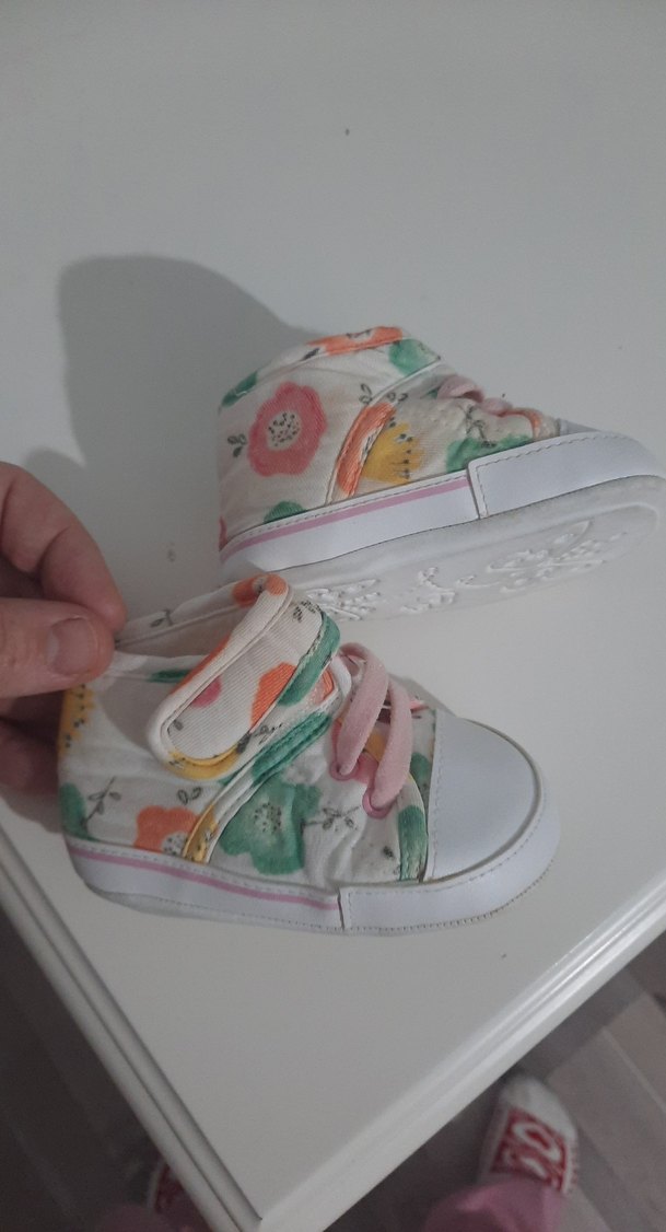 Beyaz Renkli Bağcıklı İlk Adım Ayakkabısı - Görsel 4