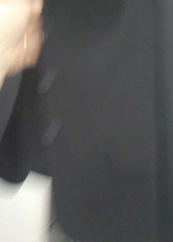 Siyah Kadın Ofis Blazeri, Düğmeli, Uzun Kollu - Görsel 4