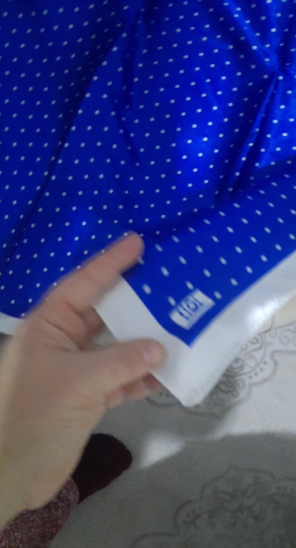 Mavi Puantiyeli Kadın Eşarp - Görsel 3