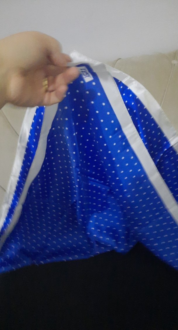 Mavi Puantiyeli Kadın Eşarp - Görsel 4