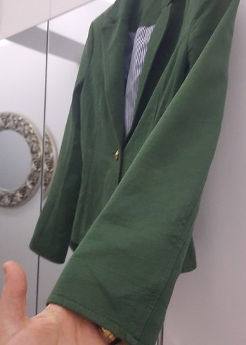 Yeşil Düğmeli Kadın Blazer Ceket - Görsel 5