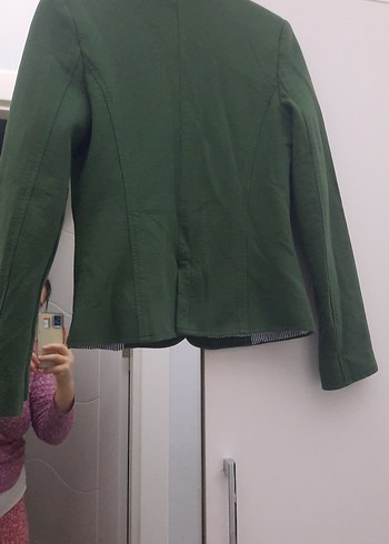 Yeşil Düğmeli Kadın Blazer Ceket - Görsel 9