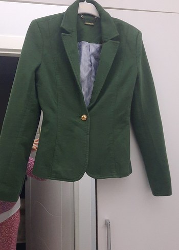 Yeşil Düğmeli Kadın Blazer Ceket - Görsel 2