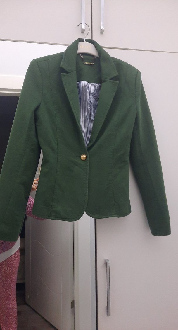 Yeşil Düğmeli Kadın Blazer Ceket - Görsel 2