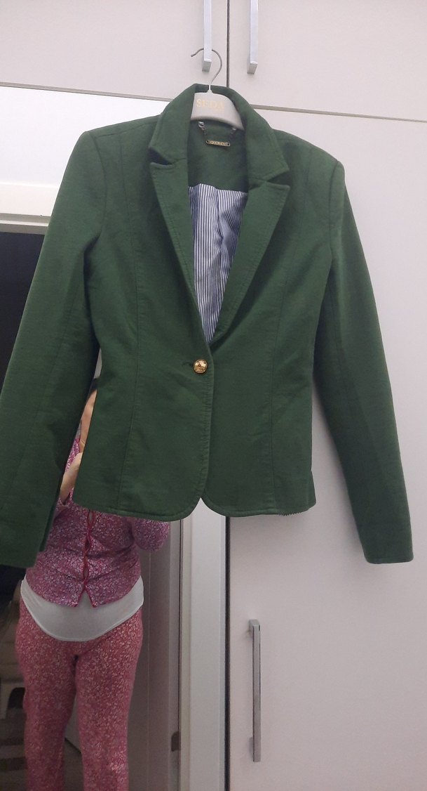 Yeşil Düğmeli Kadın Blazer Ceket - Görsel 3