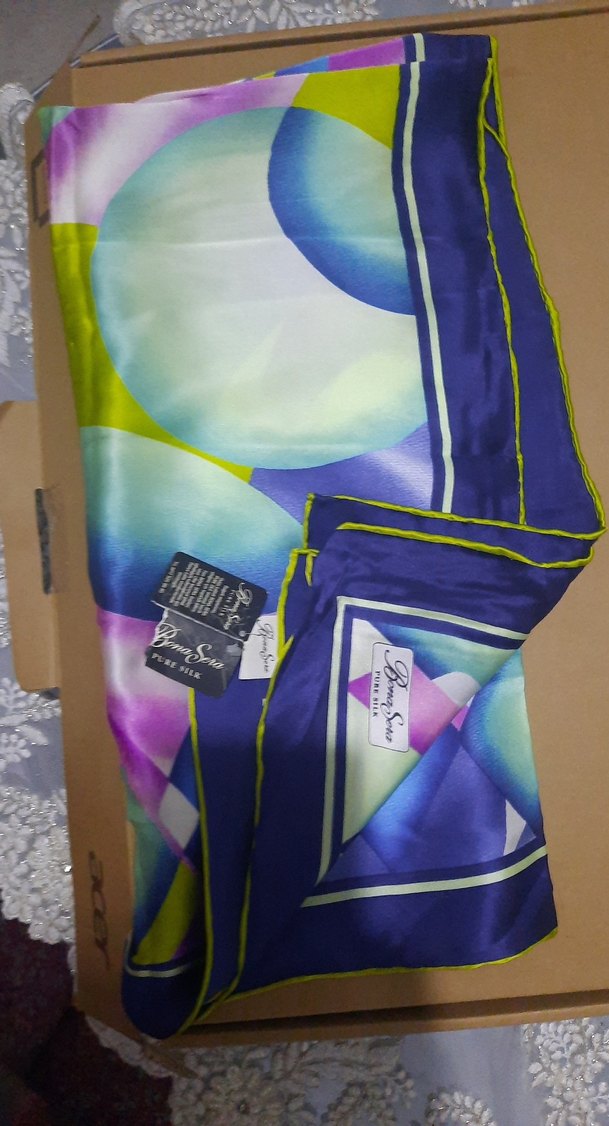 Pastel Renkli İpek Kadın Eşarp - Görsel 4