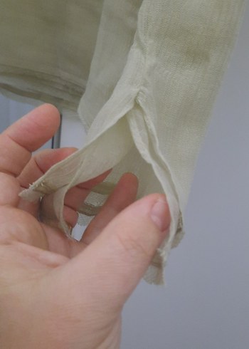 Uzun Kollu Keten Bluz - Görsel 7