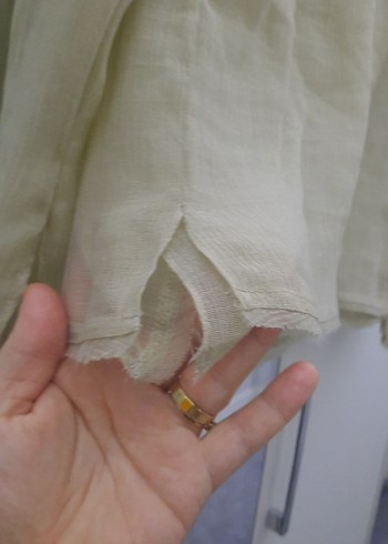 Uzun Kollu Keten Bluz - Görsel 5