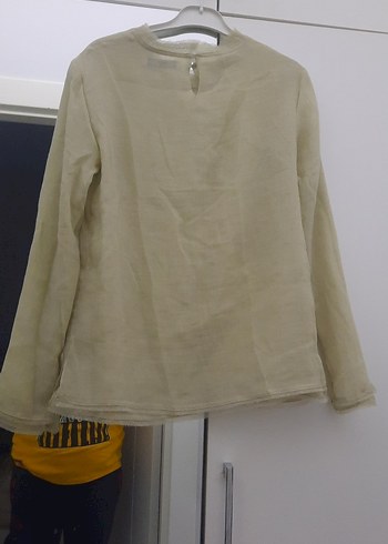 Uzun Kollu Keten Bluz - Görsel 11