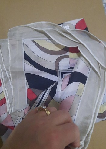 Kadın Çok Renkli Modern Desenli Eşarp - Görsel 8