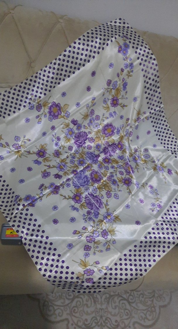 Mor Çiçekli Kadın Eşarp - Görsel 2