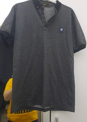 Gri Düğmeli Erkek Polo Tişört - Görsel 2