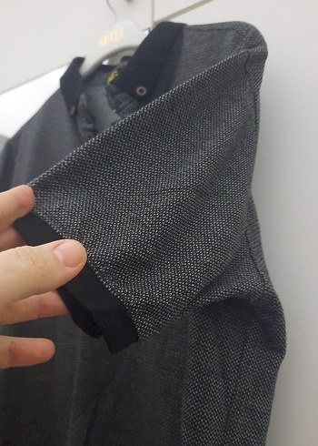 Gri Düğmeli Erkek Polo Tişört - Görsel 5