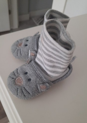 Gri Örgü Erkek Bebek Patik - Görsel 4