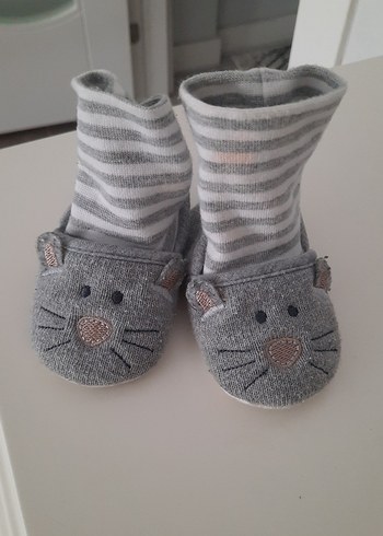 Gri Örgü Erkek Bebek Patik - Görsel 2