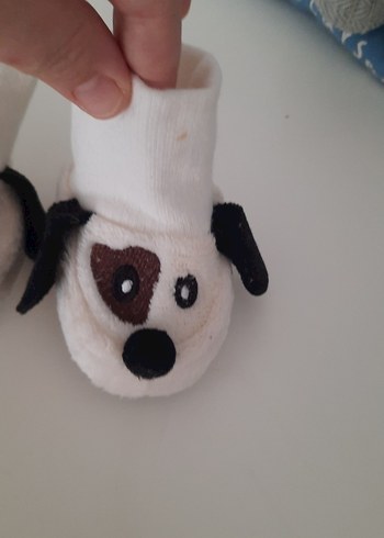 Nakışlı Köpek Figürlü Beyaz Erkek Çorabı - Görsel 3