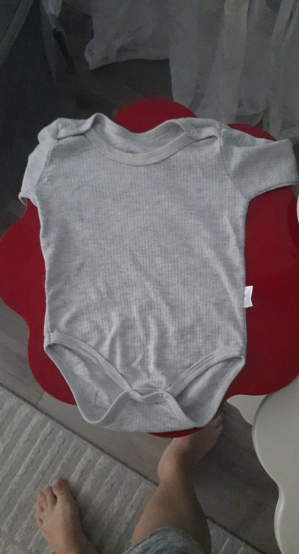 Uzun Kollu Erkek Bebek Body Gri - Görsel 3