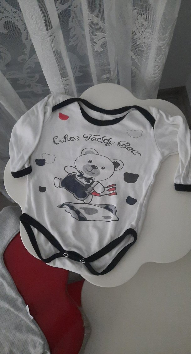 Uzun Kollu Erkek Bebek Body Gri - Görsel 2