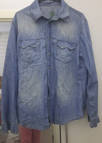 Loft Acik Mavi Denim Gomlek