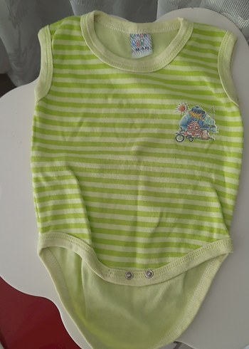 Beyaz Pamuklu Kolsuz Bebek Body - Görsel 3