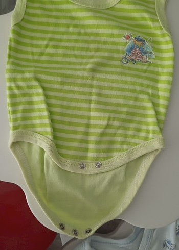 Beyaz Pamuklu Kolsuz Bebek Body - Görsel 5