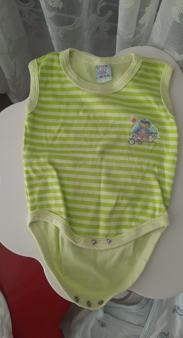 Beyaz Pamuklu Kolsuz Bebek Body - Görsel 2