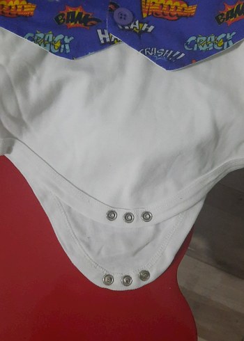 Renkli Baskılı Papyonlu Bebek Body - Görsel 3