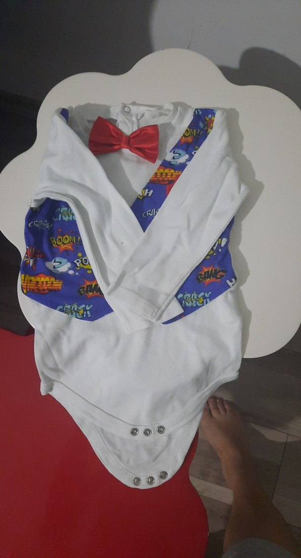 Renkli Baskılı Papyonlu Bebek Body - Görsel 4