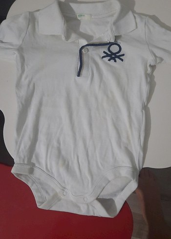 Beyaz Yakalı Kısa Kollu Bebek Body - Görsel 2