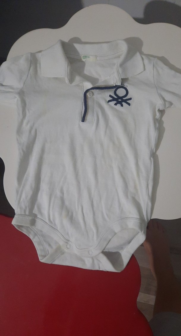 Beyaz Yakalı Kısa Kollu Bebek Body - Görsel 2