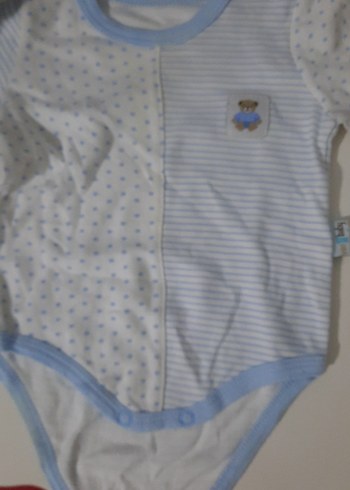 Mavi Düğmeli Erkek Bebek Çıtçıtlı Body - Görsel 6