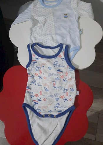 Mavi Düğmeli Erkek Bebek Çıtçıtlı Body - Görsel 2