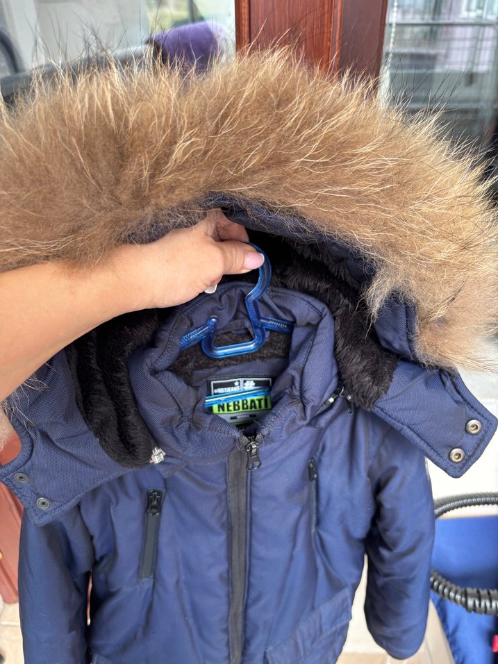 Erkek Çocuk Lacivert Kürklü Street Wear Mont - Görsel 2