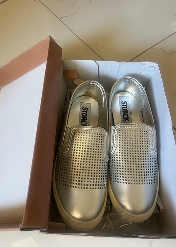 Gri Metalik Platform Sneaker - Görsel 2