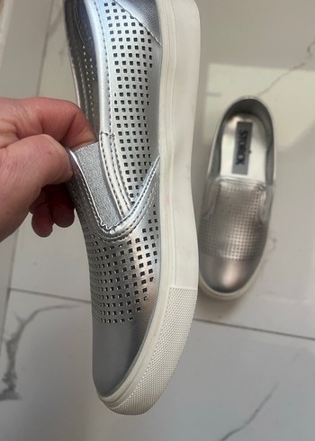 Gri Metalik Platform Sneaker - Görsel 3