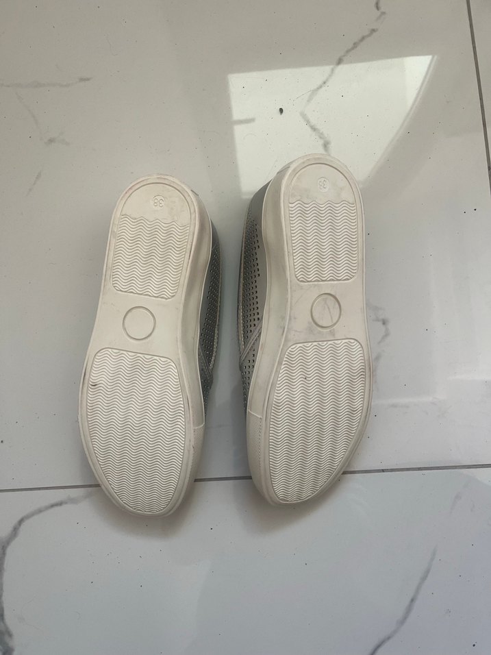 Gri Metalik Platform Sneaker - Görsel 4