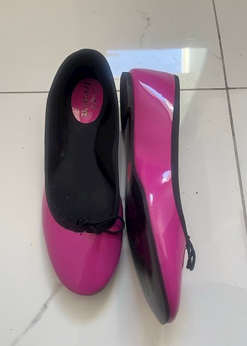 Parlak Pembe Dolgu Topuklu Kadın Babet - Görsel 2