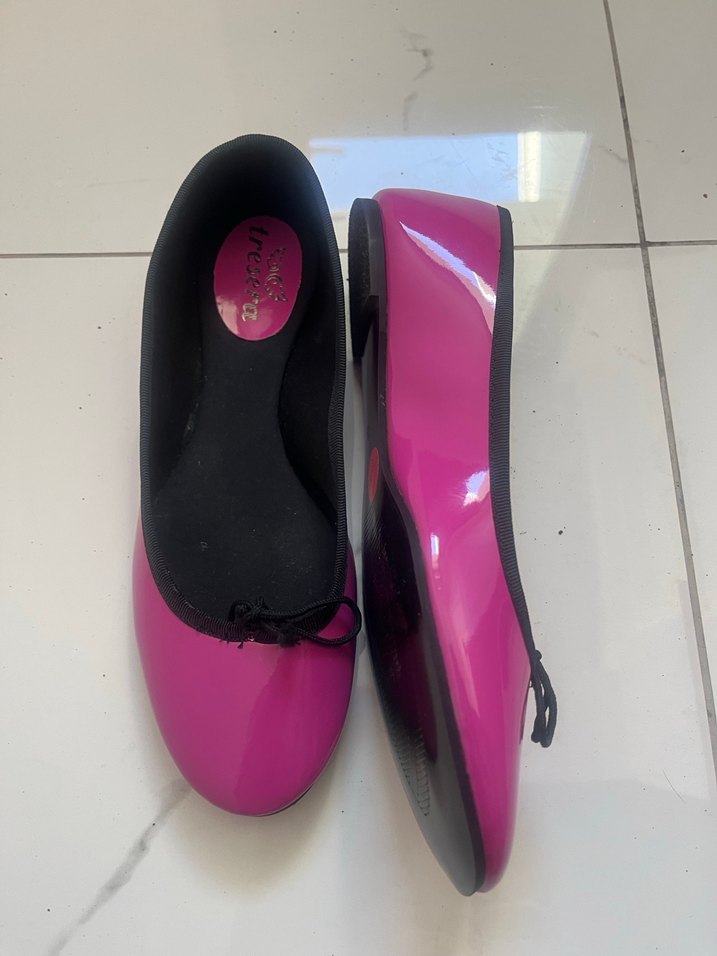 Parlak Pembe Dolgu Topuklu Kadın Babet - Görsel 2