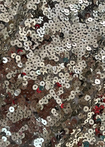 Gri Parlak Payetli Kadın Atlet - Görsel 3