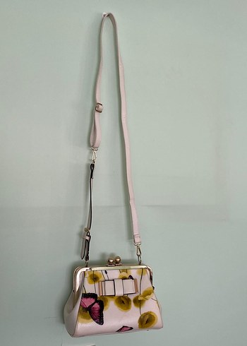 Çiçek Desenli Özel Tasarım Beyaz Kadın Çanta - Görsel 9