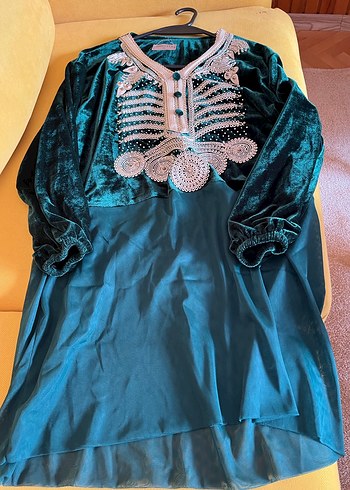 Nakışlı Uzun Kollu Bohem Vintage Elbise - Görsel 2