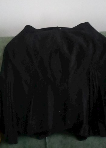 Düğmeli Siyah midi etek - Görsel 2