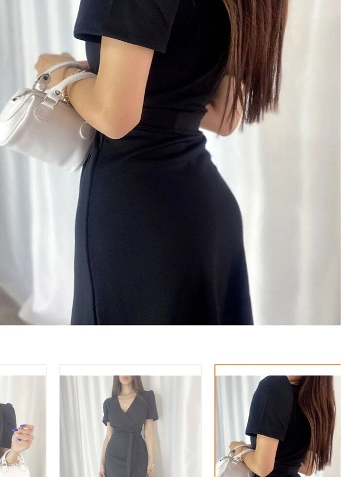 Kruvaze Yaka Prenses kol volanlı kuşaklı abiye-düğün-nişan-mezun - Görsel 2