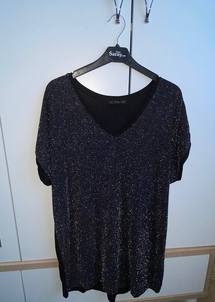 Kadın şık siyah bluz - Görsel 2