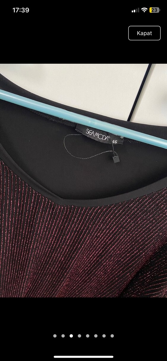 Bordo V Yaka Kadın Triko Bluz - Görsel 5