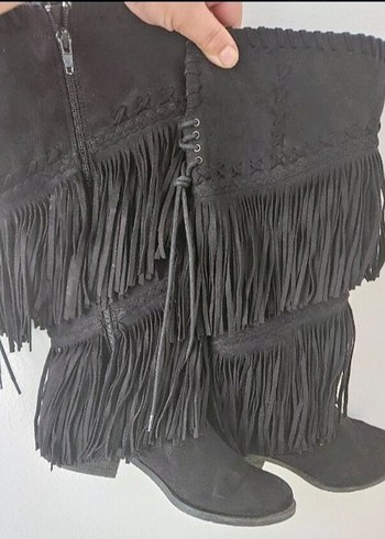 39 Beden siyah Renk Siyah Püsküllü Gotik Kadın Chelsea Botu