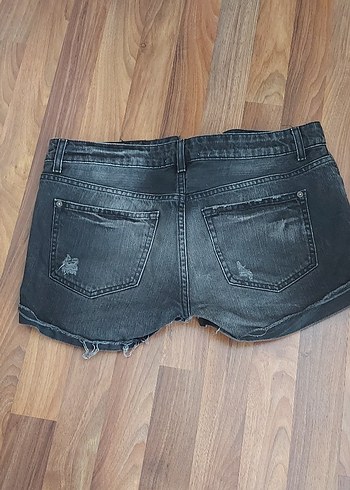 m Beden Gri Kadın Grunge Punk Mini Kot Şort